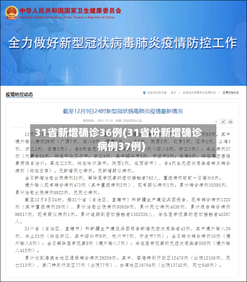 31省新增确诊36例(31省份新增确诊病例37例)-第2张图片