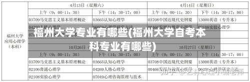 福州大学专业有哪些(福州大学自考本科专业有哪些)