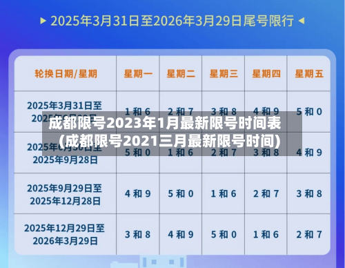 成都限号2023年1月最新限号时间表(成都限号2021三月最新限号时间)-第1张图片