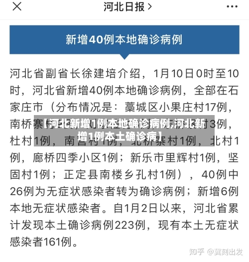【河北新增1例本地确诊病例,河北新增1例本土确诊病】-第2张图片