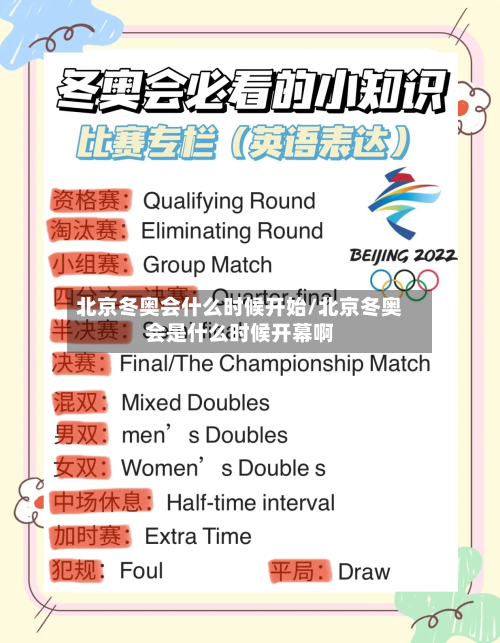 北京冬奥会什么时候开始/北京冬奥会是什么时候开幕啊-第3张图片