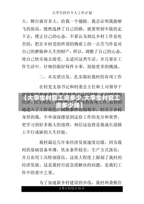 【大学生村官工资多少,大学生村官工资多少钱】-第2张图片